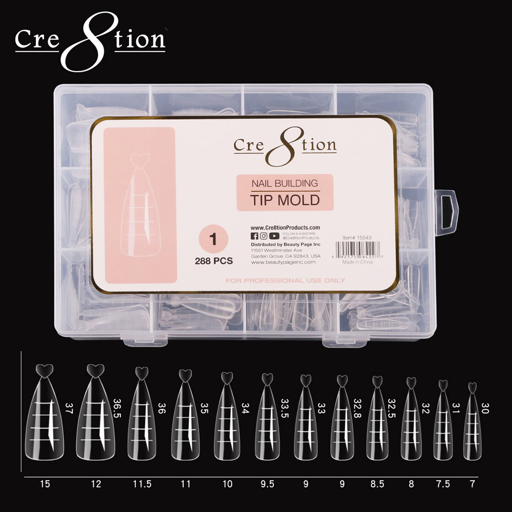 Cre8tion Nail Building Tip Mold 01 288pcs