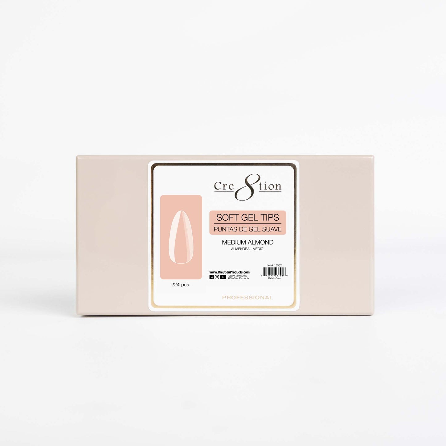 Cre8tion Soft Gel Tips - Almond 224pcs