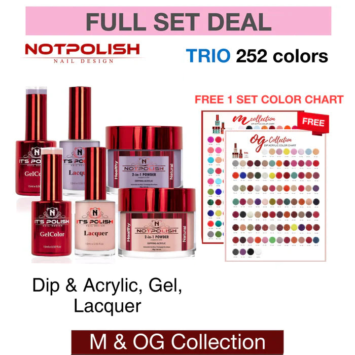NotPolish Matching Trio - M&OG Collection - Full set 252 colors w/ 1 set Color Chart