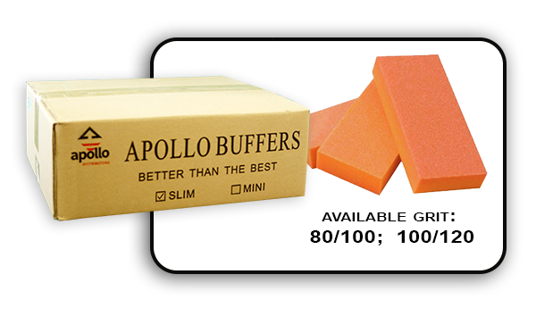 Slim Buffer - Orange/White - 80/100 Grit (Case/500 pcs)
