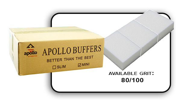 Mini Buffer 2 Way - White/White - 80/100 Grit (Case/1,500 pcs)