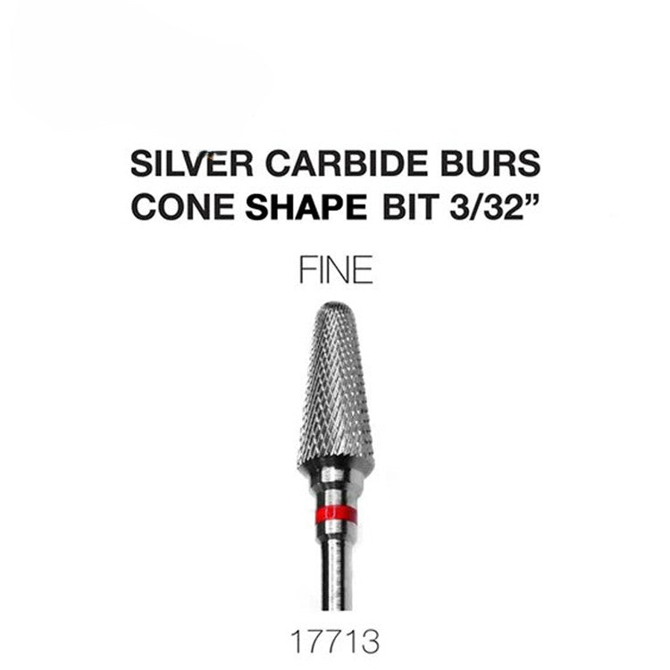 Cre8tion Silver Carbide Burs - Cone Sharp Bit - Fine 3/32'