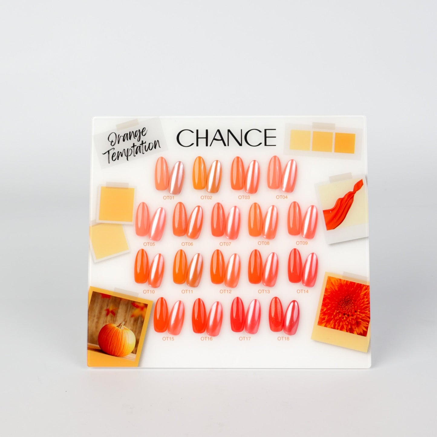Chance Counter Display Color Chart - Orange Temptation Collection 18 colors