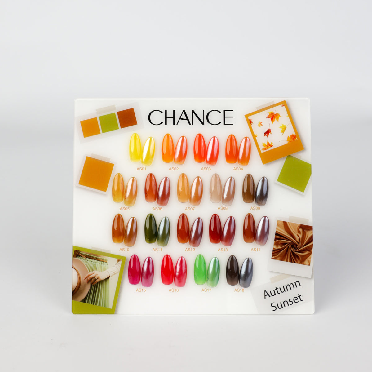 Chance Counter Display Color Chart - Autumn Sunset Collection 18 colors