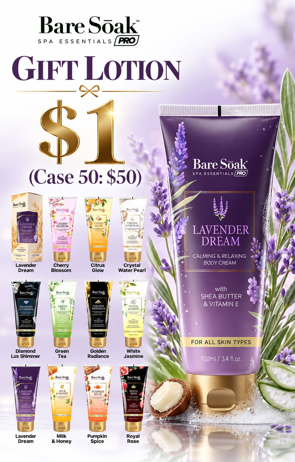 Bare Soak Gift Lotion 50 packs