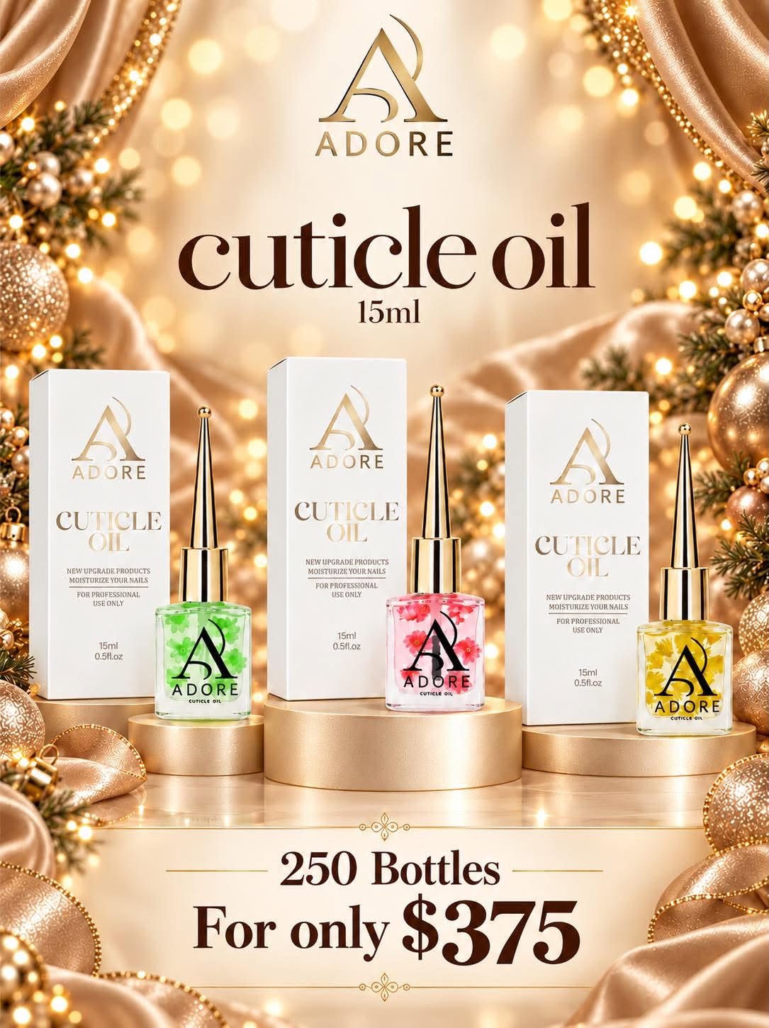 ADORE Cuticle Oil 15ml - 250 Bottles with box ( Mix Scent ) (DOTW)