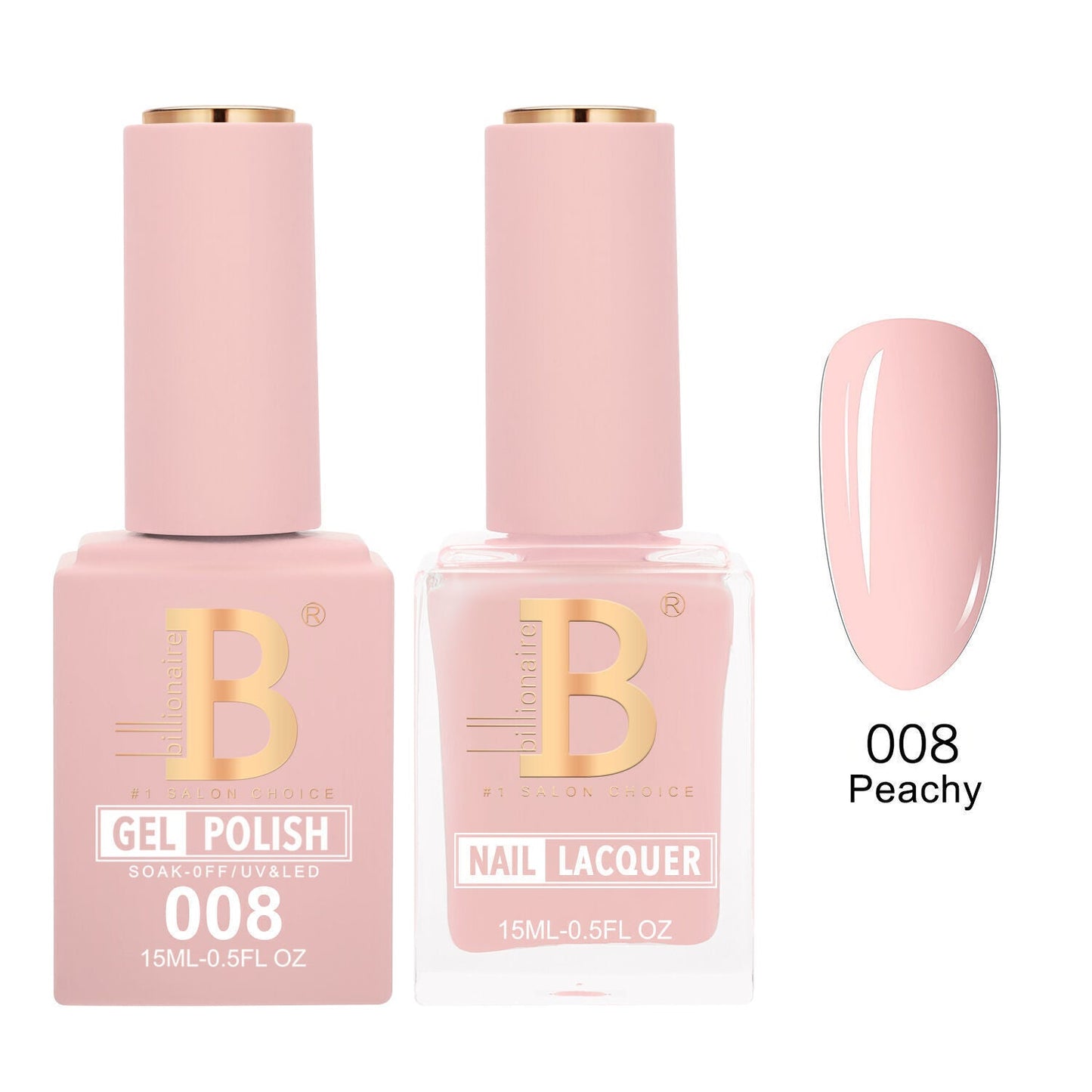 Billionaire 008 Peachy - Imperial Collection Gel & Lacquer Duo 15ml