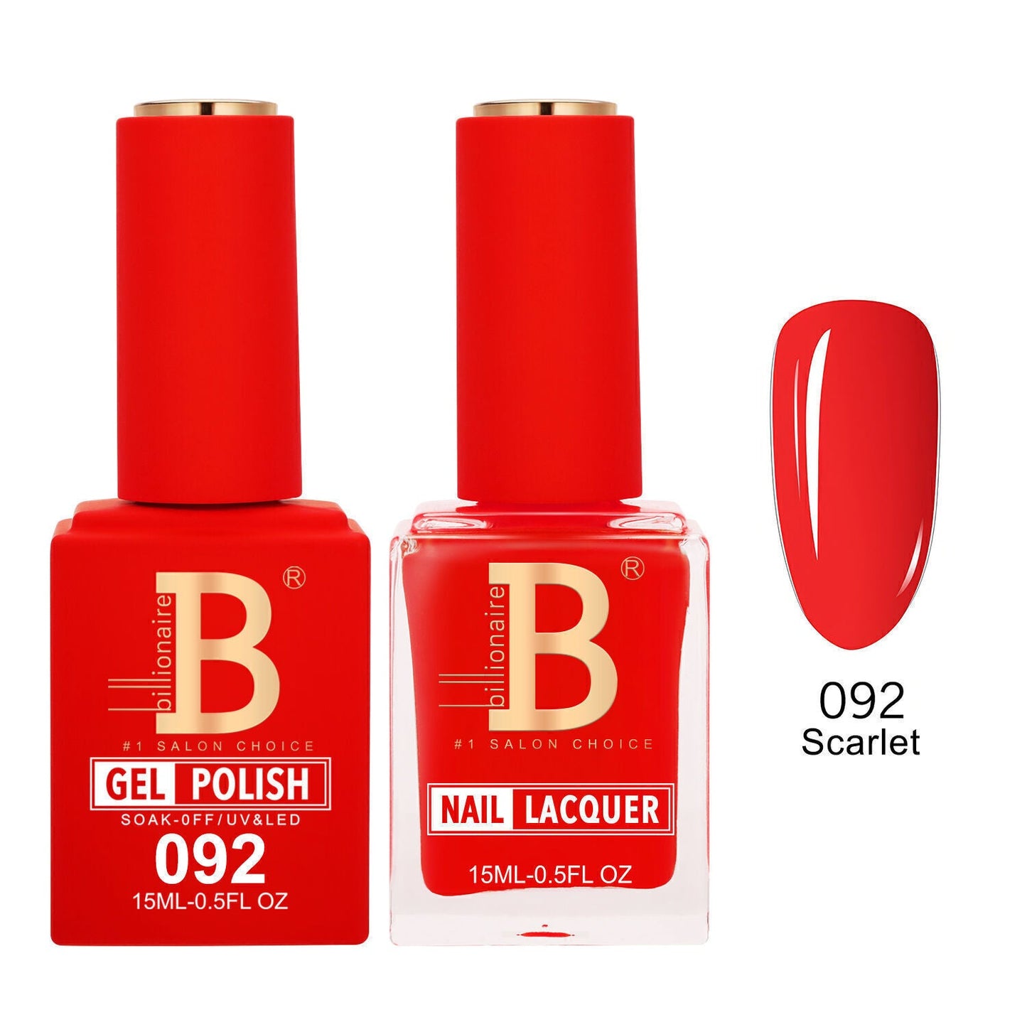Billionaire 092 Scarlet - Imperial Collection Gel & Lacquer Duo 15ml