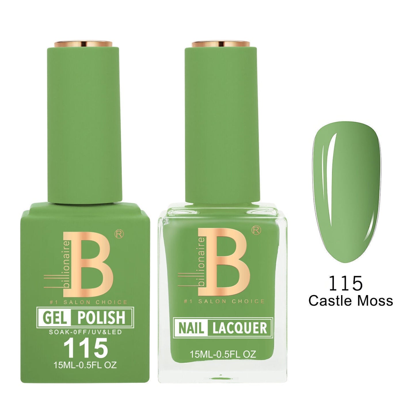 Billionaire 115 Castle Moss - Imperial Collection Gel & Lacquer Duo 15ml