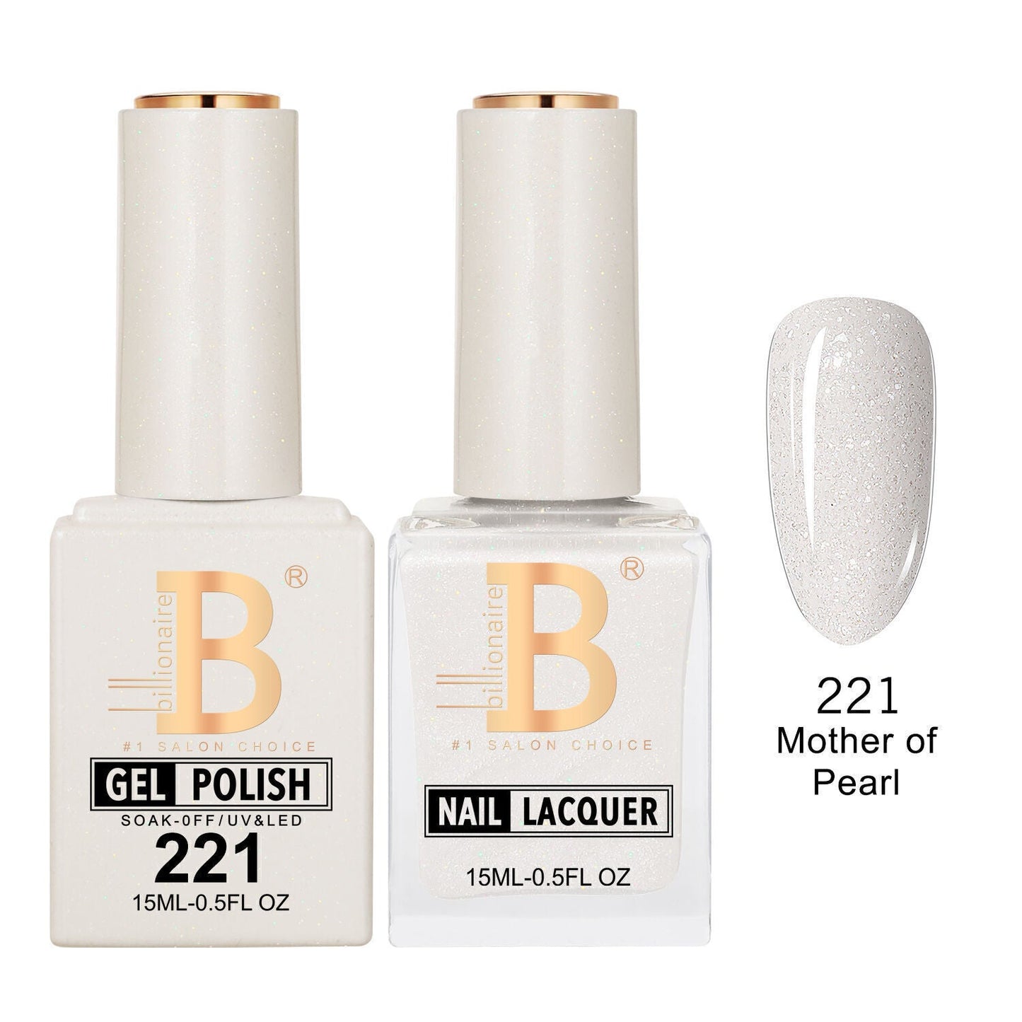 Billionaire 221 Mother of Pearl - Imperial Collection Gel & Lacquer Duo 15ml