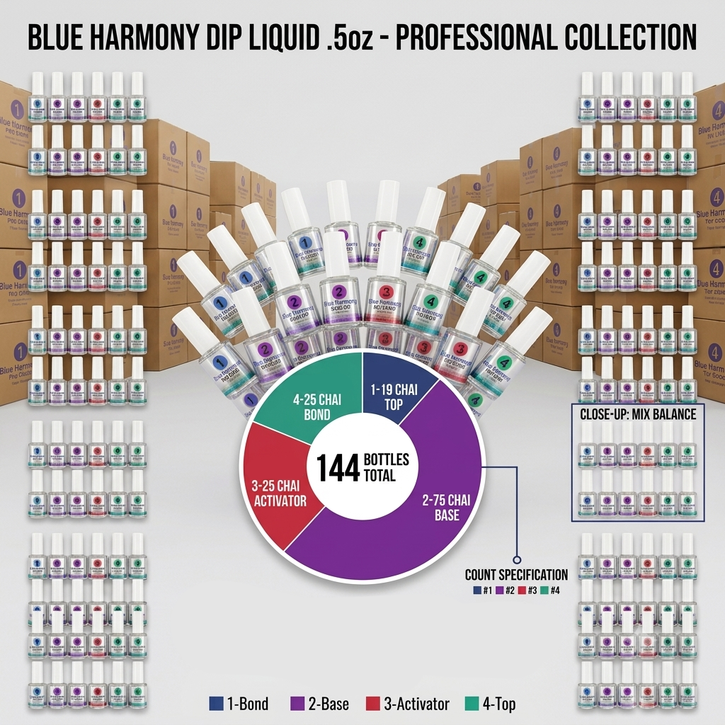 Blue Harmorny Dip Liquid .5oz - MIX ( Case 144 Bottles )
