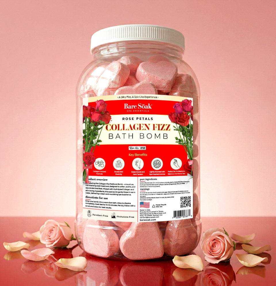 Bare Soak Collagen Pedi Bomb - 50pc - Rose Garden