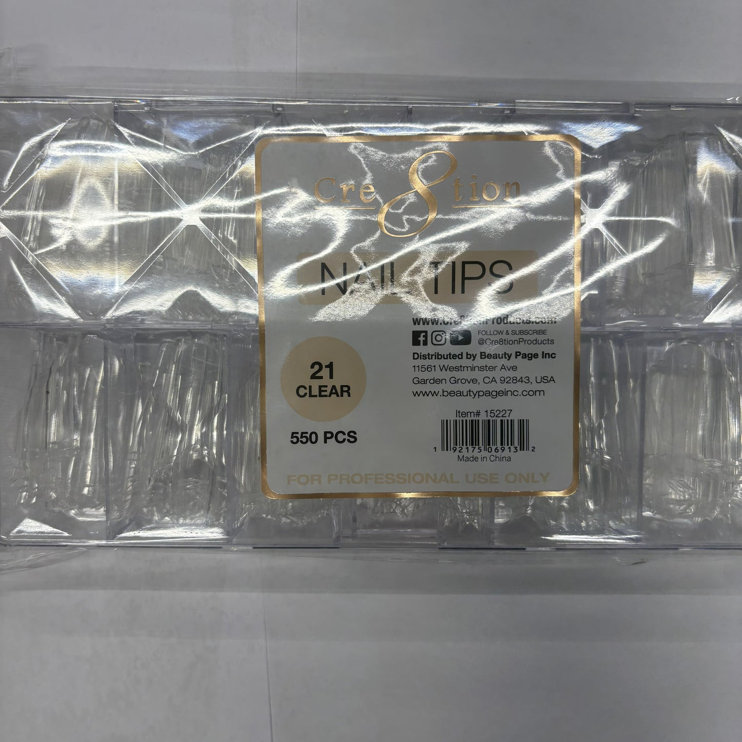 Creation Nail Tips 21 Clear 550pcs