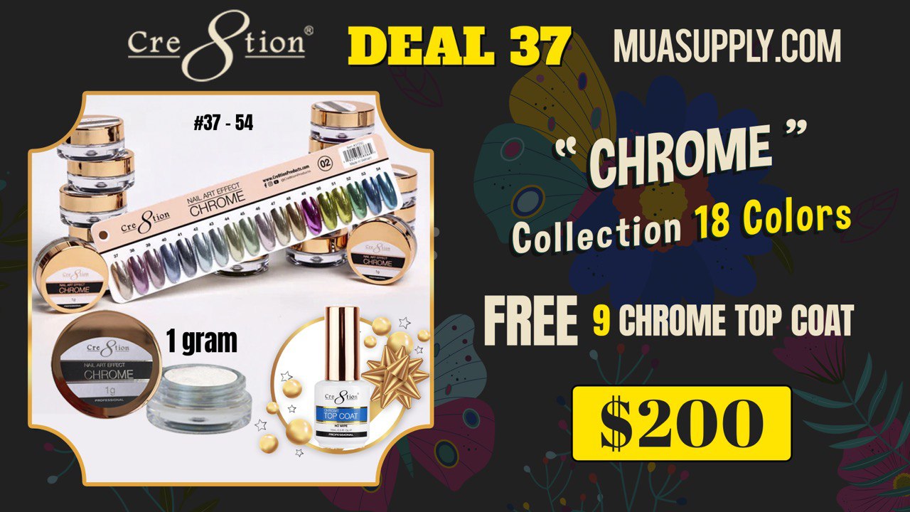 Deal 37 by Cre8tion: "CHROME" Collection 18 colors FREE 9 CHROME TOP COAT