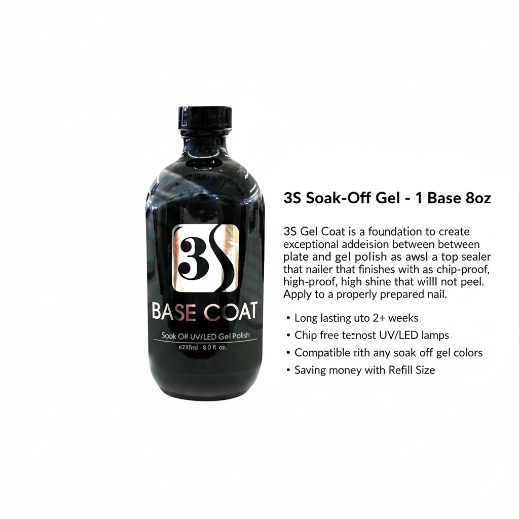 3S Soak-Off Gel - 1 Base 8oz