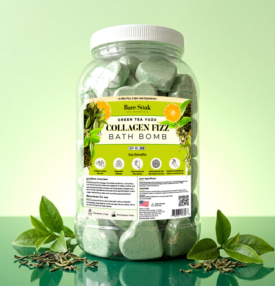 Bare Soak Collagen Pedi Bomb - 50pc - Green Tea Yuzu