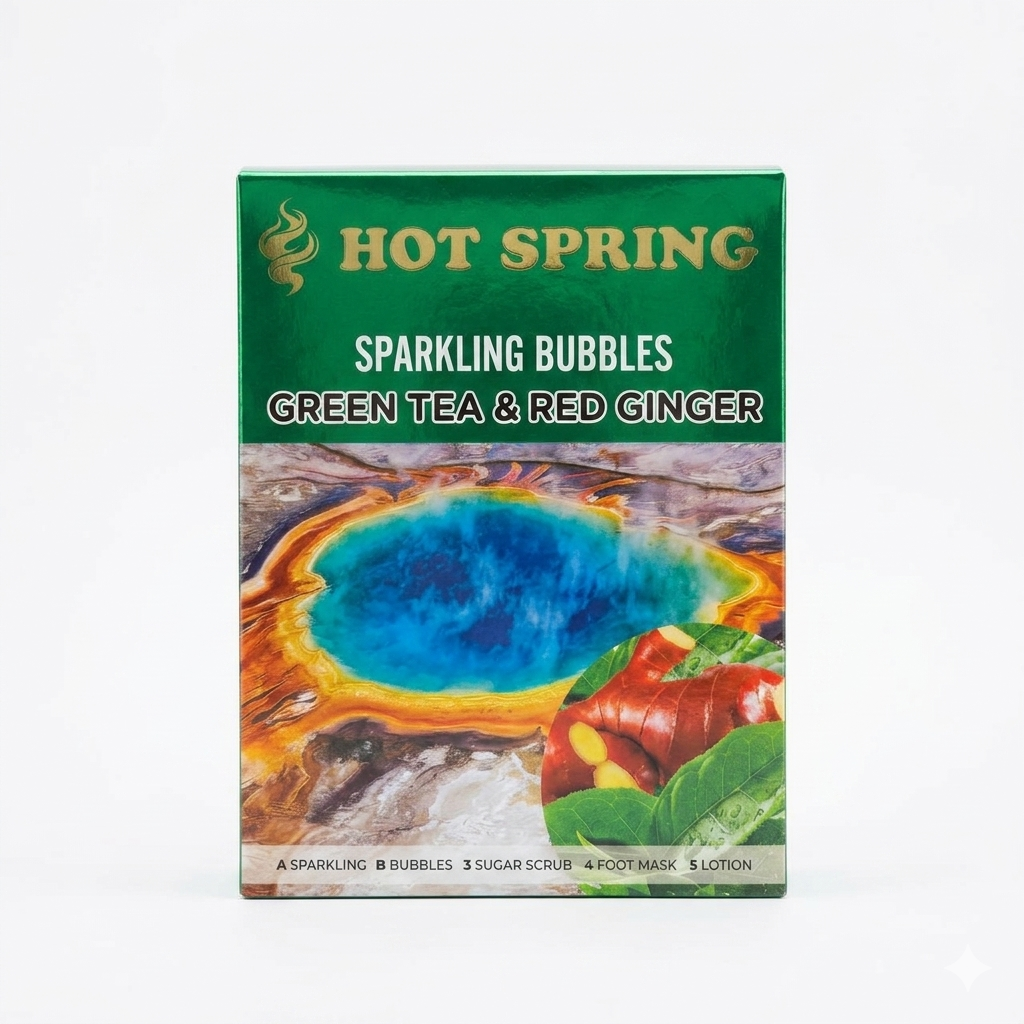 Hot Spring Sparkling Bubbles 5in1 - Green Tea & Red Ginger