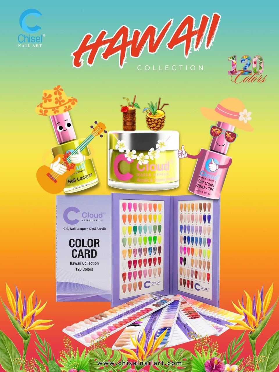 CHISEL HAWAII TRIO COLLECTION (120 colors 4in1) free 2 color books - 1 sample tips