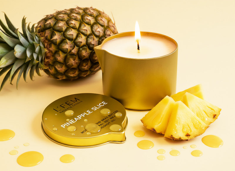 L'Fem Massage Candle 8oz - #10 Pineapple Slice 5 pcs