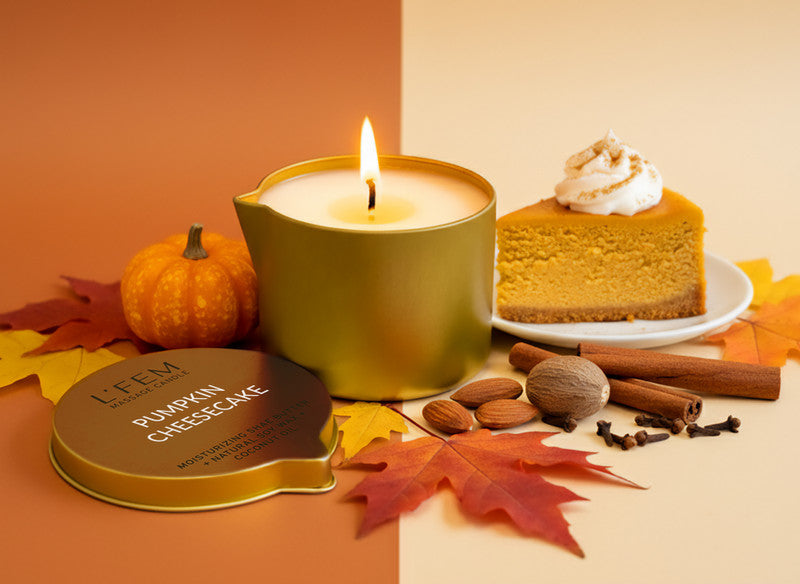 L'Fem Massage Candle 8oz - #19 Pumpkin Cheesecake 5 pcs