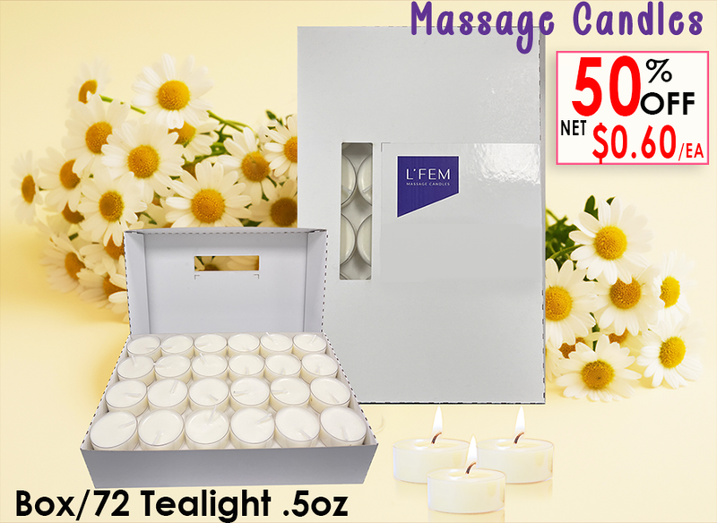 L'Fem Massage Candle Tealight .5oz. Box/72pcs - #12 Daisy