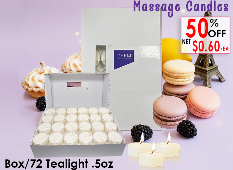 L'Fem Massage Candle Tealight .5oz. Box/72pcs - #21 Sweet on Paris