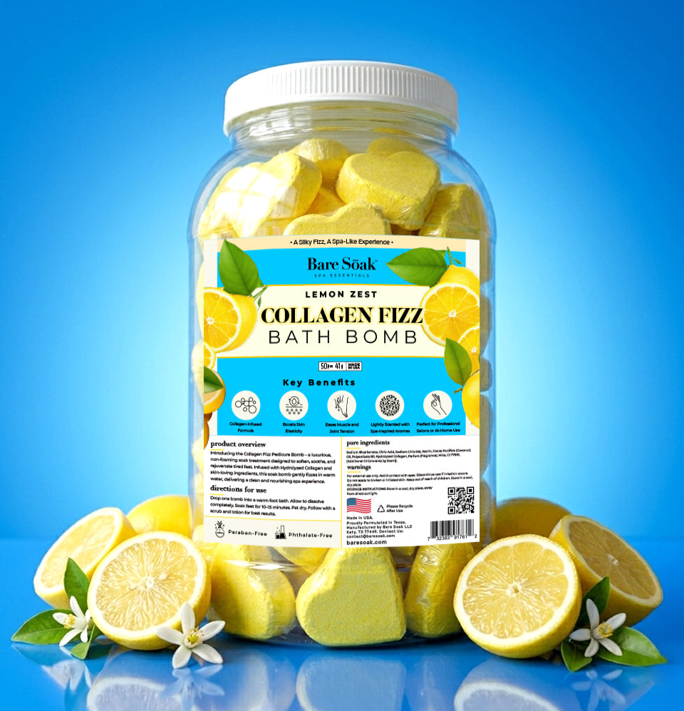 Bare Soak Collagen Pedi Bomb - 50pc - Lemon Zest