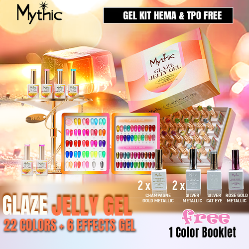 Mythic Gel Kit Glaze Jelly Collection - 28pcs TPO, Hema Free Gel x $6 with Booklet included