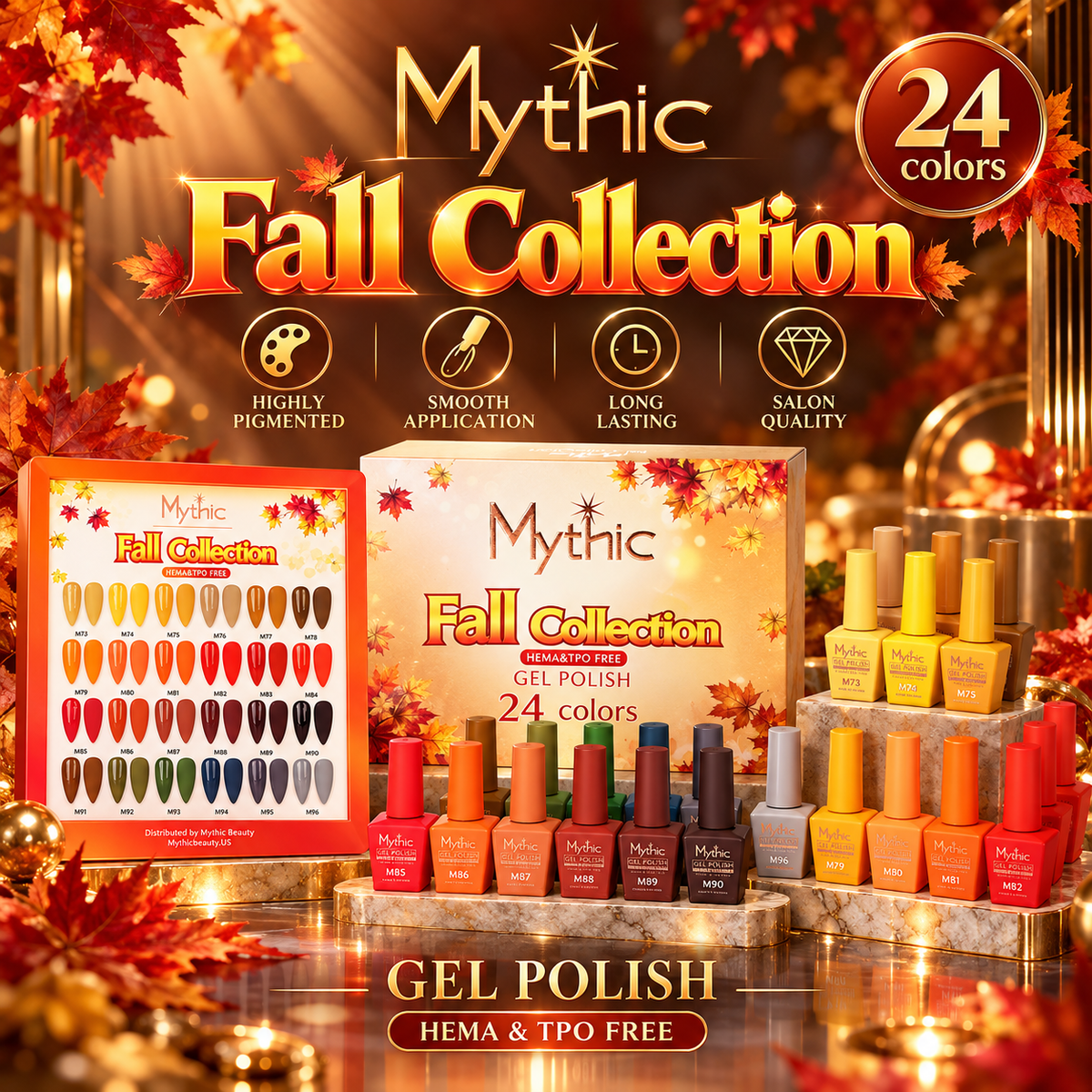 Mythic Gel Fall Collection - 24 colors x $6 with Color Chart included