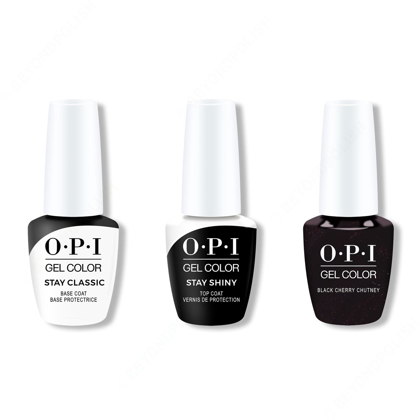 OPI - GelColor Combo - Stay Classic Base, Shiny Top & Black Cherry Chutney