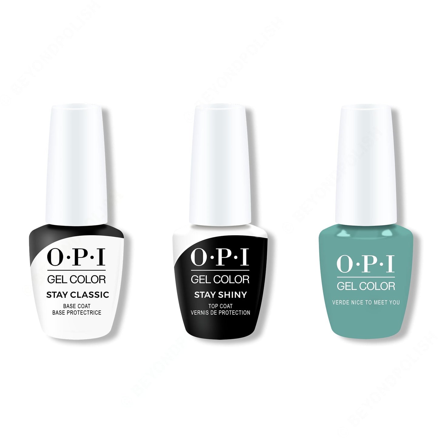 OPI - GelColor Combo - Stay Classic Base, Shiny Top & Verde Nice To Meet You