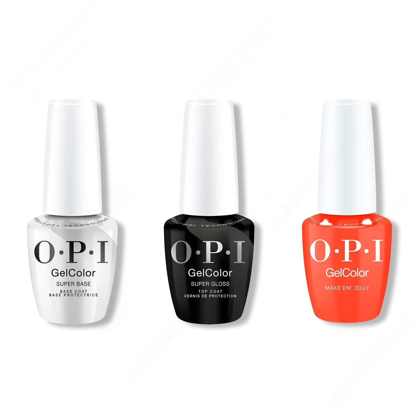 OPI GelColor Intelli-Gel Combo - Super Base Coat, Super Gloss Top Coat & Make ‘Em Jelly