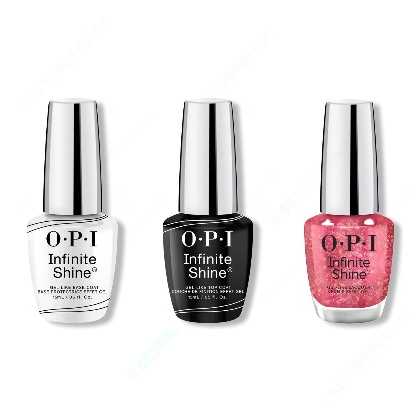 OPI - Infinite Shine Combo - Base, Top & Servin’ Pink