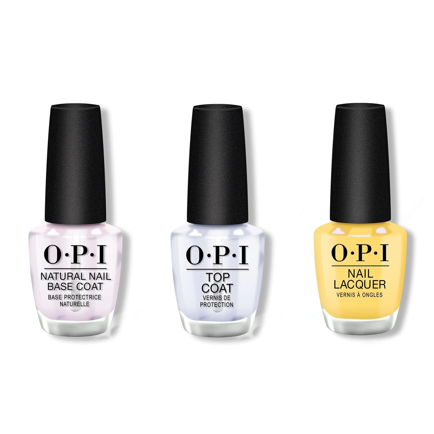 OPI - Nail Lacquer Combo - Base, Top & Daffodil Duck Walk