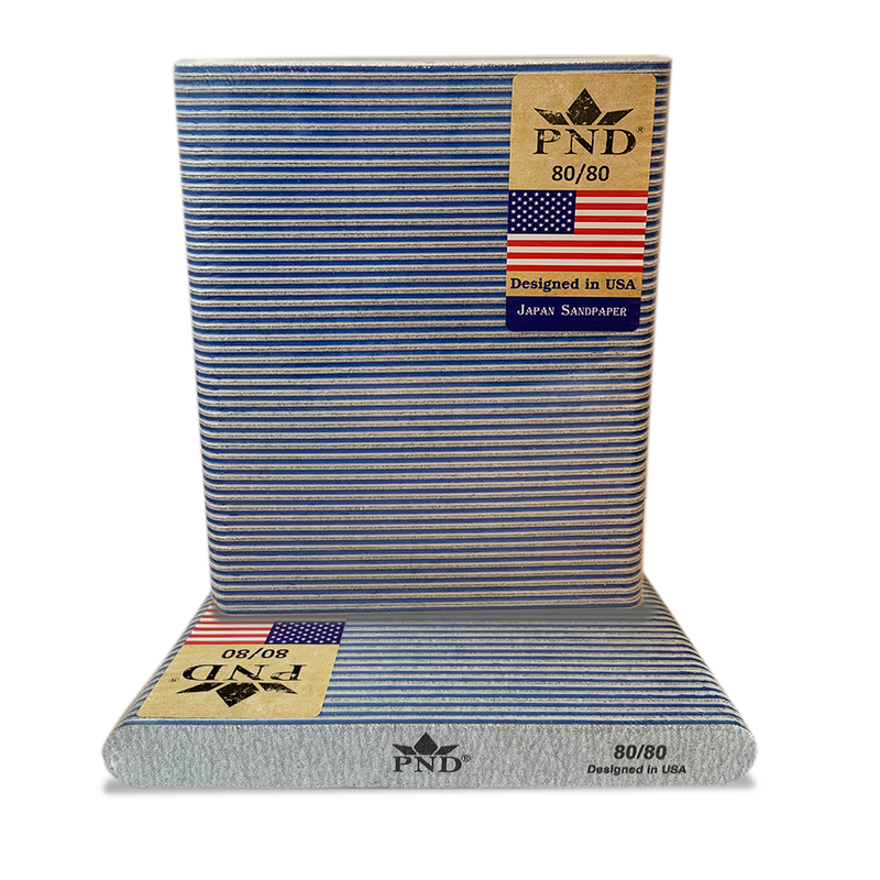 PND Premium Nail Files Pack/50pcs - Zebra-Blue/Pink, Grit Options