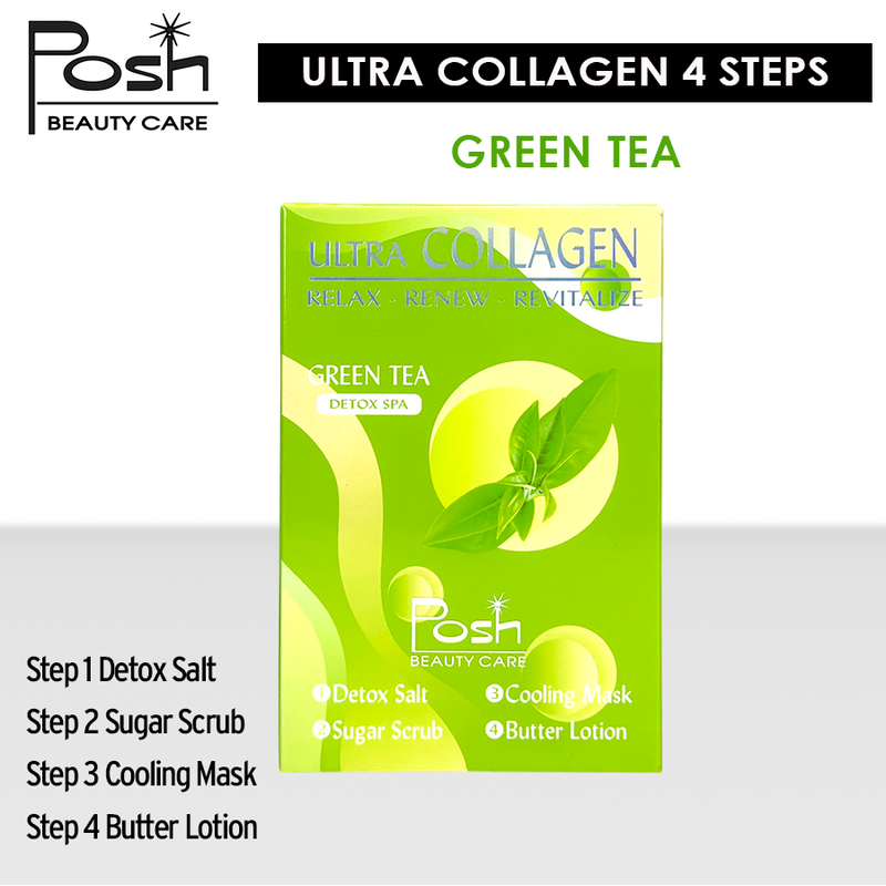 Posh Ultra Collagen 4 Steps. Case/50 kits x $1.20 - Green Tea