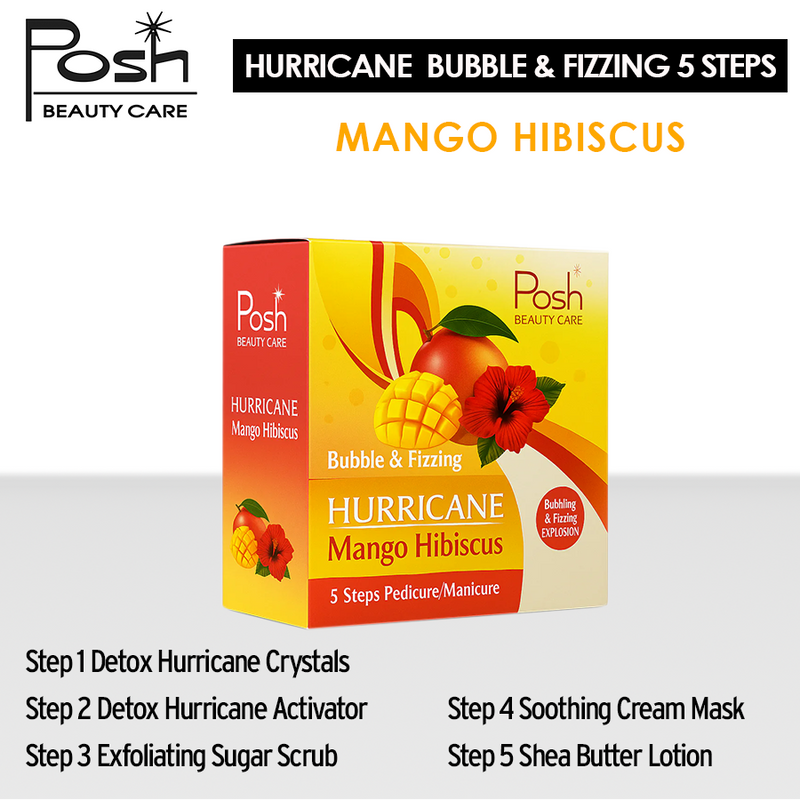 Posh Hurricane 5 Steps. Case/36 kits x $2.50 - Mango Hibiscus