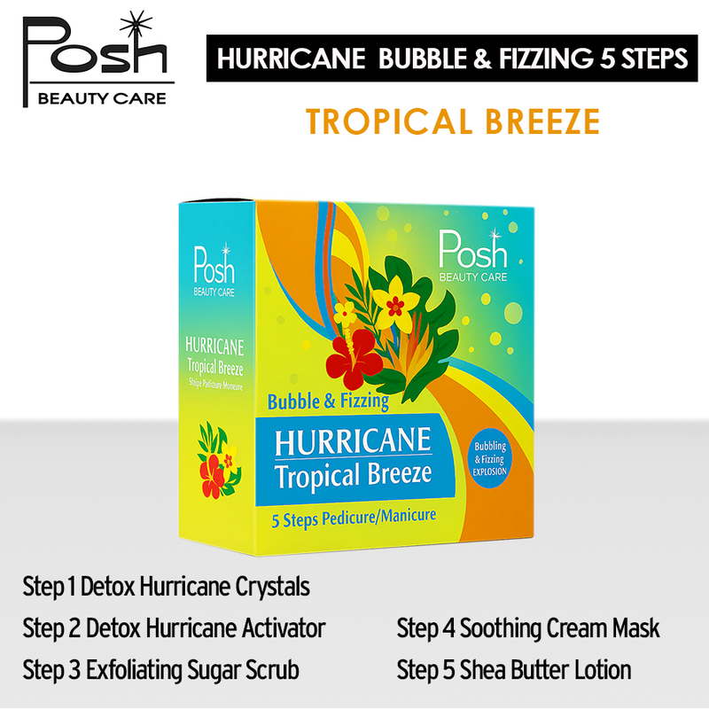 Posh Hurricane 5 Steps. Case/36 kits x $2.50 - Tropical Breeze
