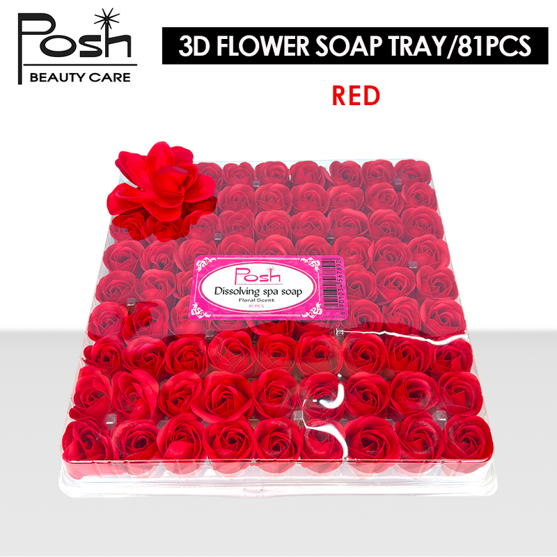 Posh Flower Soap Tray/81pcs - Red