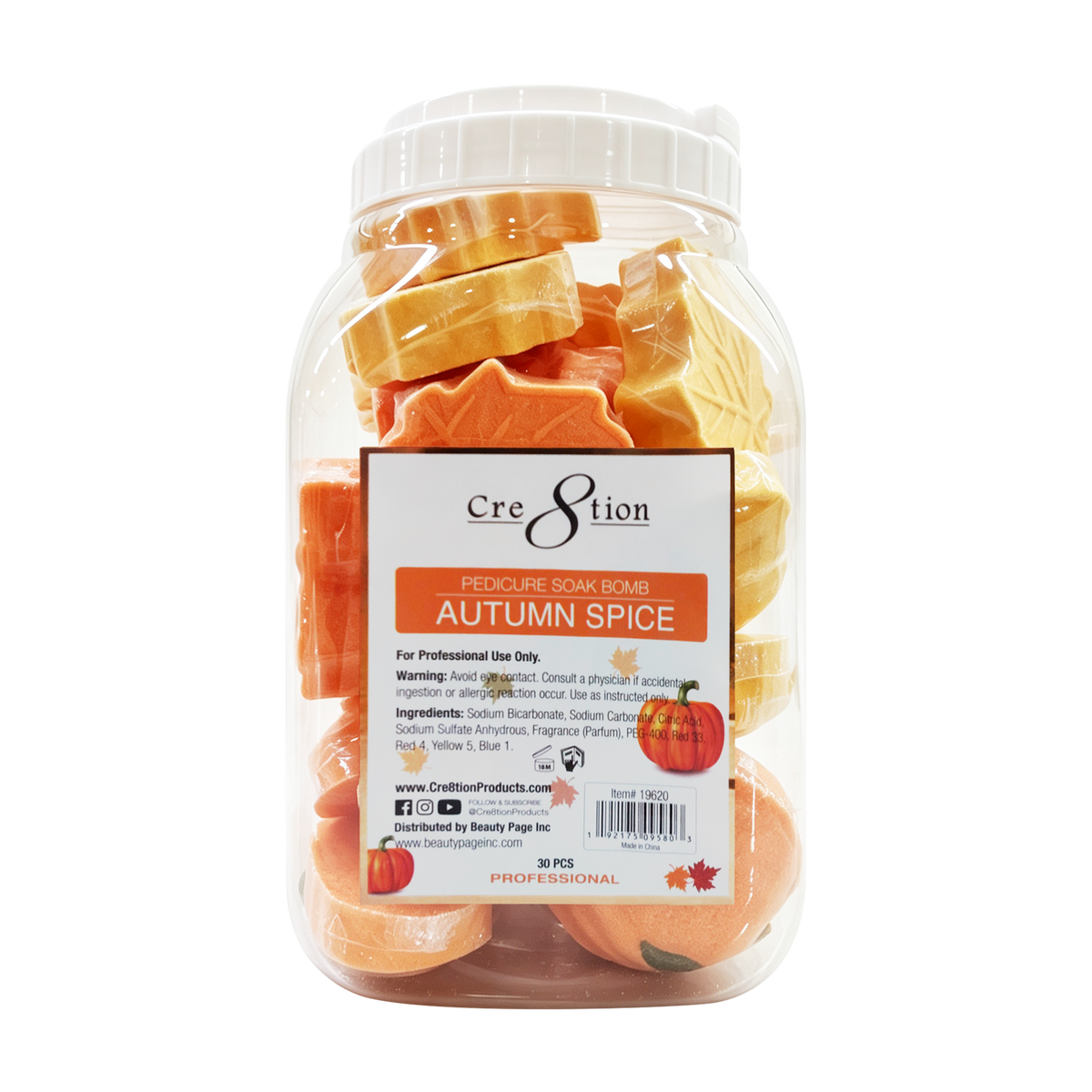 Cre8tion Pedicure Soak Bomb 85g - Pumpkins & Leaves