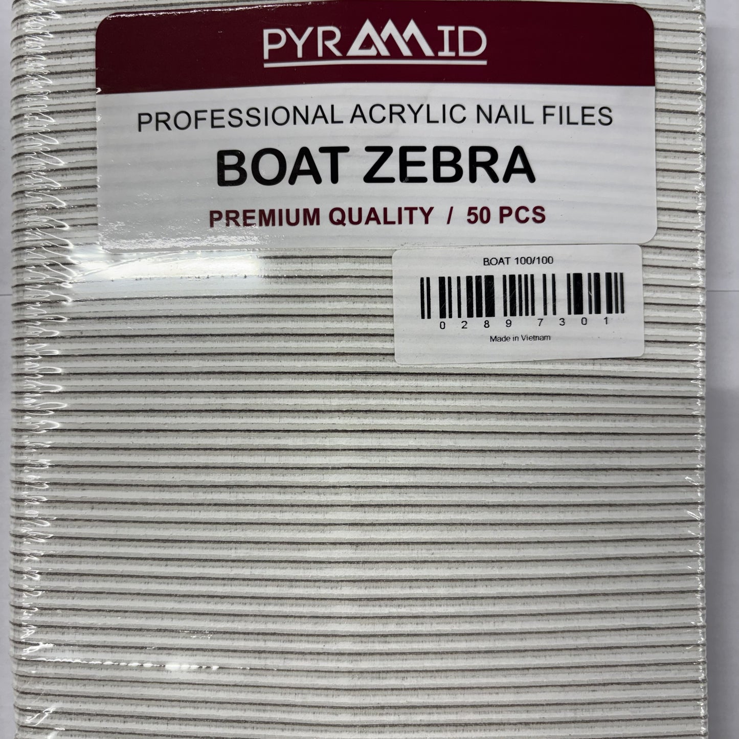 Pyramid Boat Zebra Nail Files 50pcs