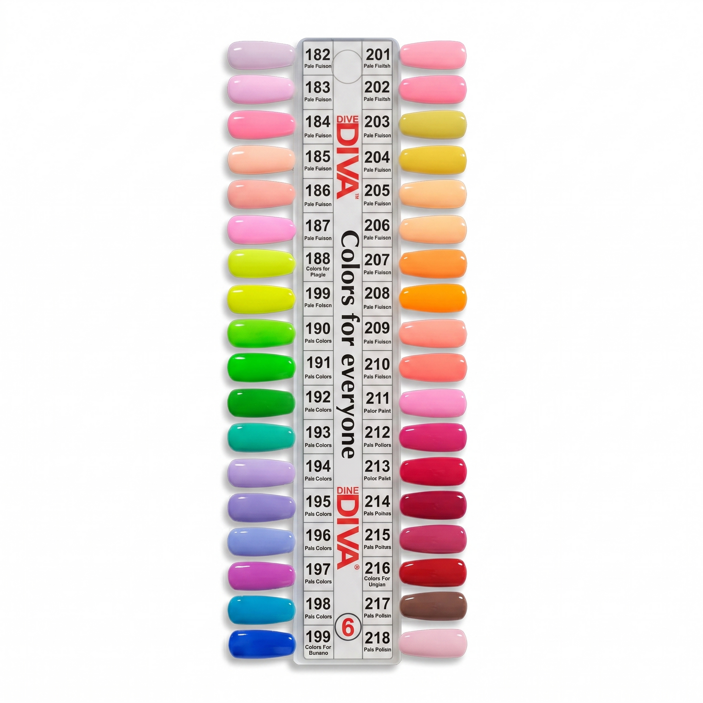 DND Diva Dap Dip Tip 6 Set 36 colors ( #182 - #218 )