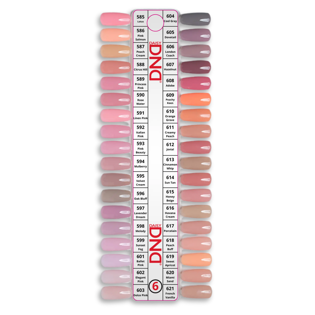 DND Dap Powder Tip 6 - 36 Colors (#585 - #621)