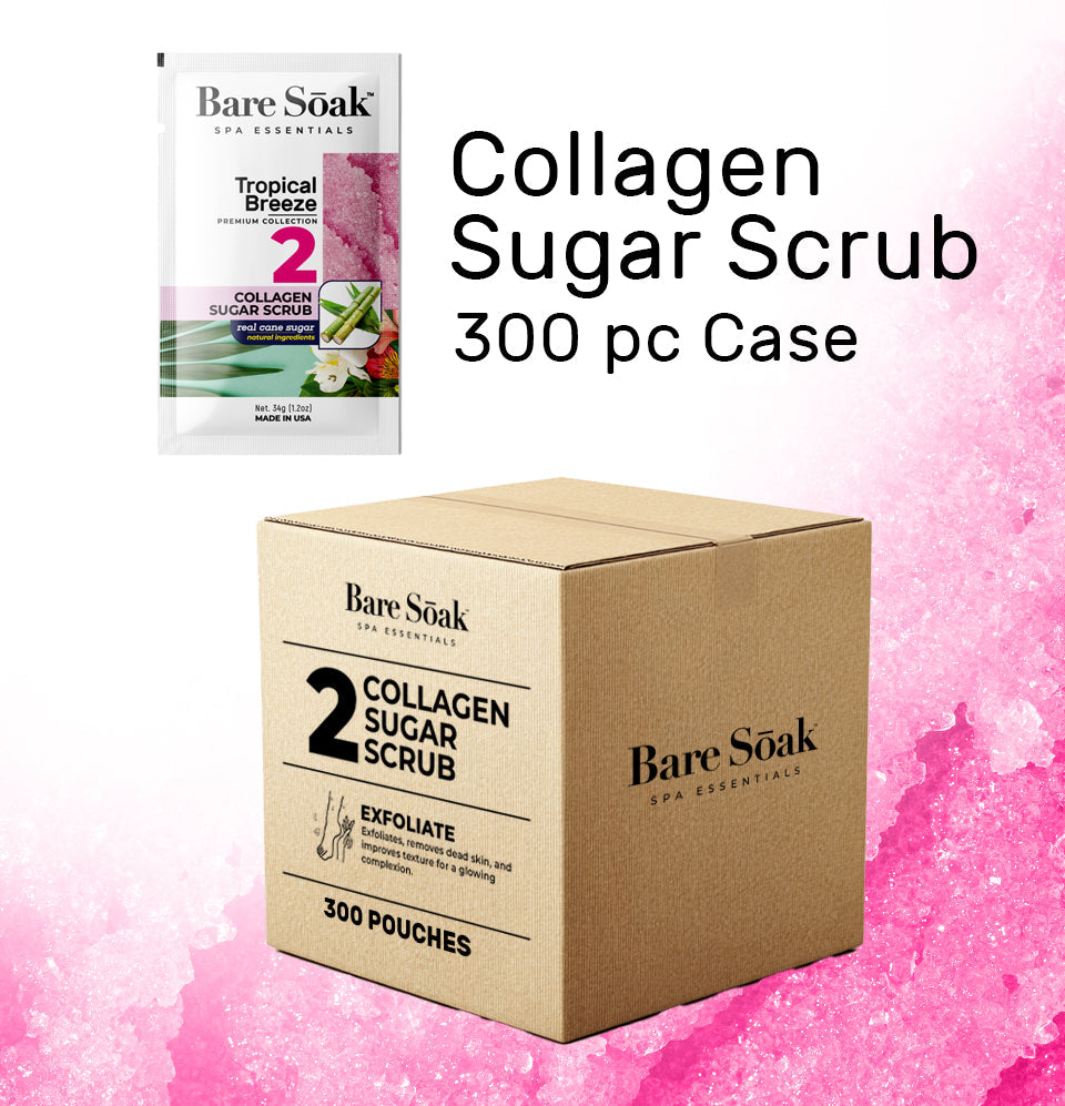 Bare Soak Bundle Case 240pc - Collagen Sugar Scrub - Tropical Breeze
