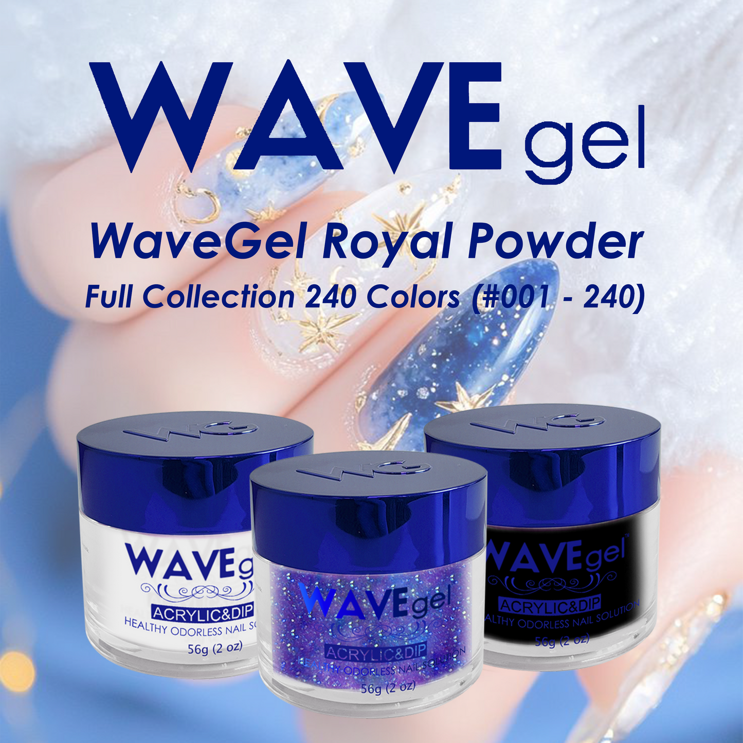 WaveGel Royal DIP/Acrylic Full Collection 240 Colors (#001 - 240) come with color book