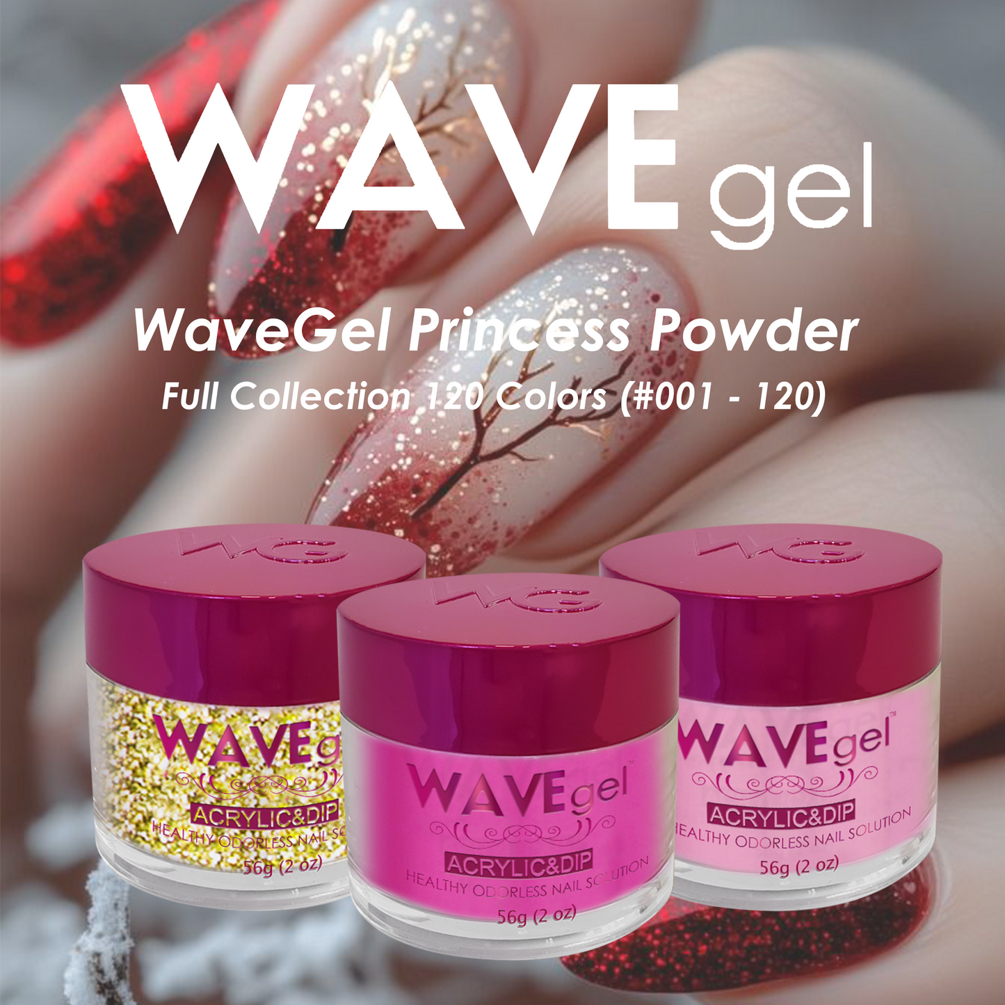 WaveGel Princess Powder Full Collection 120 Colors (#001 - 120) come with color book