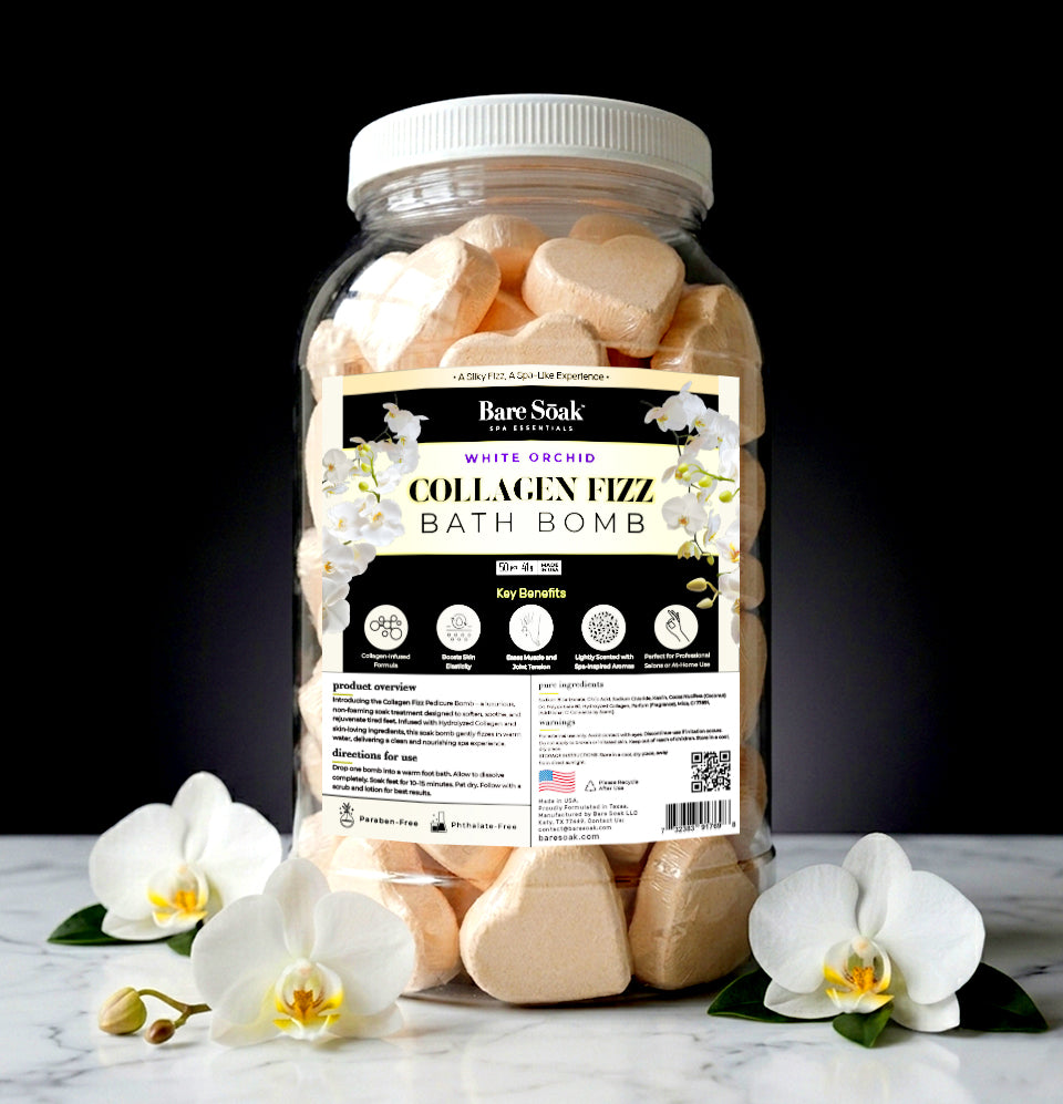 Bare Soak Collagen Pedi Bomb - 50pc - White Orchid