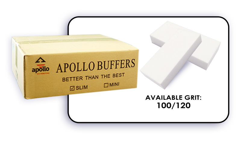 Slim Buffer - White/White - 100/120 Grit (Case/500 pcs)