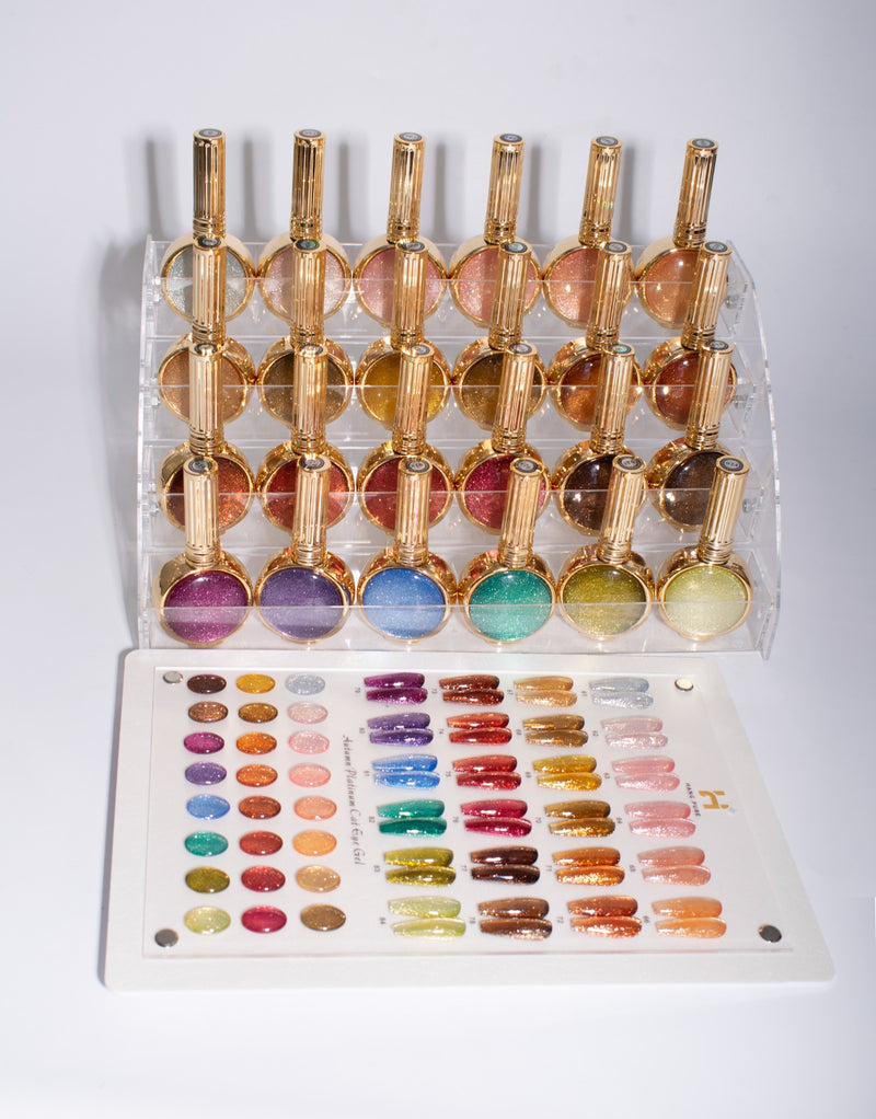 Autumn Platinum Cat Eye Series – 24 Magnetic Gel Colors | 18ml + Display (#61–#84)