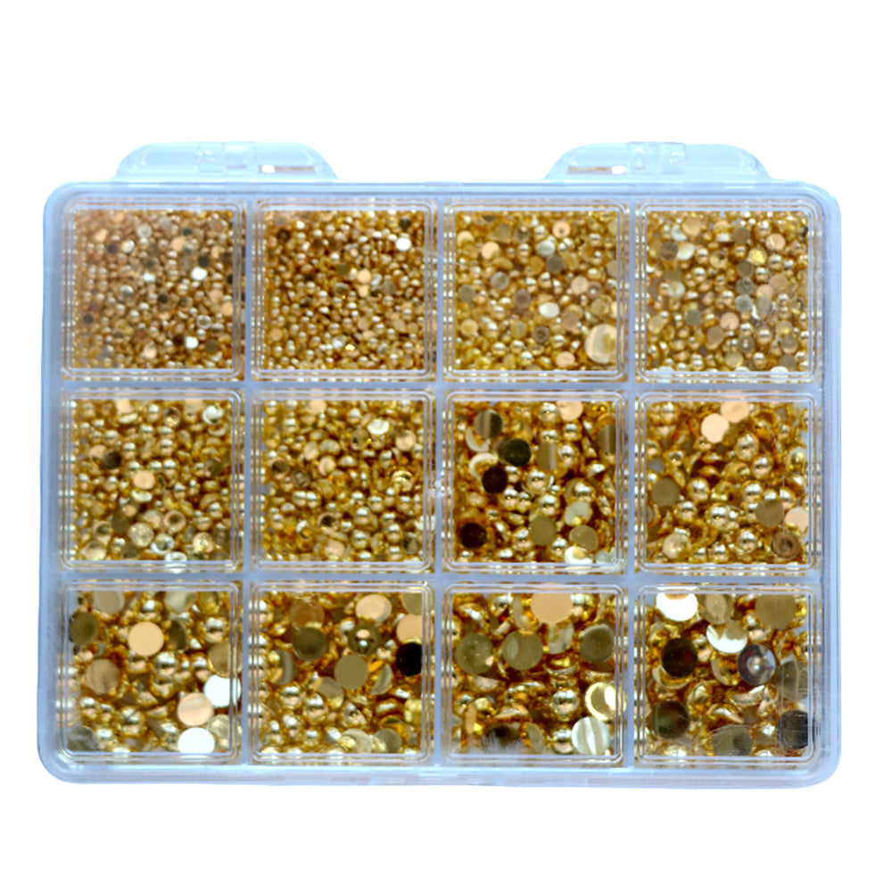 Cre8tion Nail Art Accessory Gold Flat Bottom 01